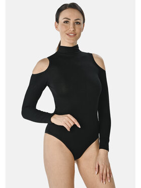 Teyli Teyli Body z wycięciami na ramionach Janett Czarny Regular Fit