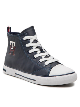 Tommy Hilfiger Tommy Hilfiger Plátenky High Top Lace Up Sneaker T3X9-32452-1355 S Tmavomodrá