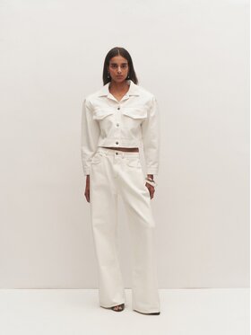 Le Collet Le Collet Jeansy NEW MARBELLA Beżowy Wide Leg
