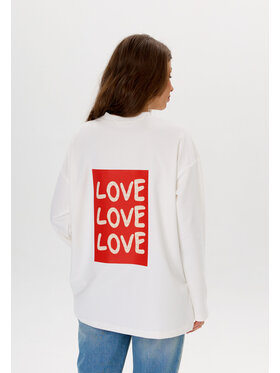 Mirons Mirons Longsleeve Print Biały Oversize