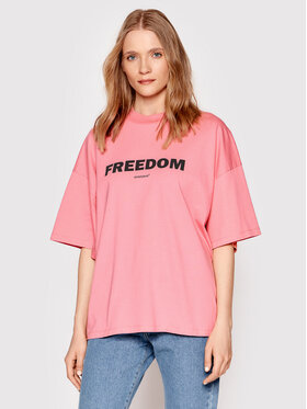 Americanos Americanos T-Shirt Unisex Brooklyn Heavy Jersey Różowy Oversize