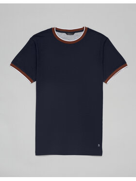 Borgio Borgio T-Shirt gerbini Granatowy Slim Fit