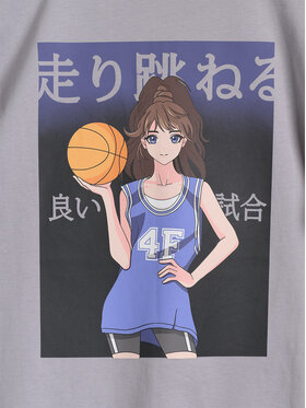 4F 4F T-Shirt BLUE VACATION Szary Oversize