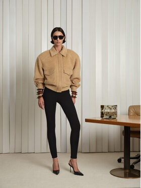 La Mania La Mania Kurtka bomber METTHEW 2 Beżowy Classic Fit