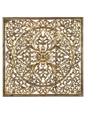 MIAhome MIAhome Dekoracja ścienna metalowa 80x80x2 cm ROZETA Złoty