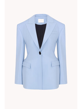 Epuzer Epuzer Marynarka Peplum wool Niebieski jasny Standard Fit