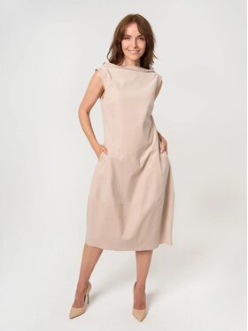 Willsoor Willsoor Sukienka codzienna 67973 Beżowy Regular Fit