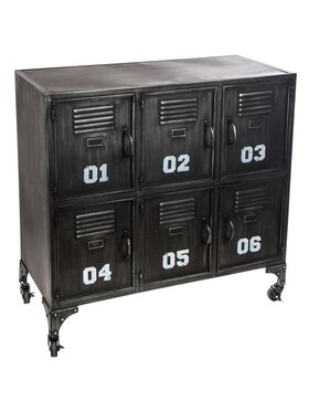 MIAhome MIAhome Organizer Komoda metalowa loftowa czarna na kółkach Numbers Czarny
