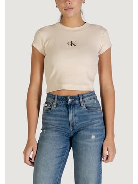 Calvin Klein Jeans Calvin Klein Jeans T-Shirt MONOGRAM BABY TEE Μπεζ Casual Fit