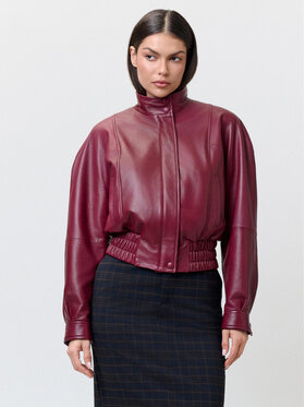 FAN LEATHER FAN LEATHER Kurtka skórzana JTLW783-50 Czerwony Oversize