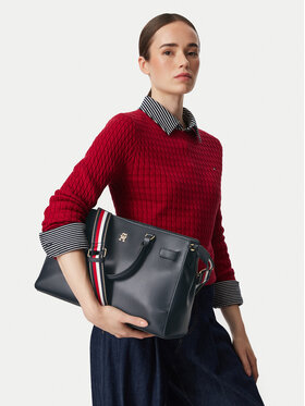 Tommy Hilfiger Tommy Hilfiger Τσάντα Th Joy Satchel Corp AW0AW19318 Σκούρο μπλε