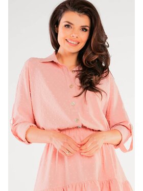 Awama Awama Koszula A425 Różowy Basic Fit