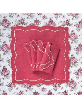 Roseberry Home Roseberry Home Serwetki haftowane Magenta Onde Różowy