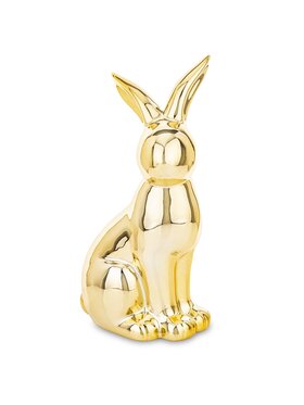 MIAhome MIAhome Figurka siedzący królik 23,5x14x8,5 cm medium Złoty