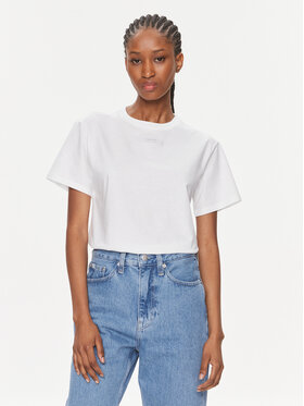 Calvin Klein Calvin Klein T-krekls Micro Logo K20K206629 Balts Regular Fit