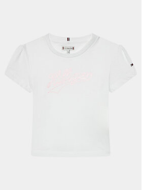 Tommy Hilfiger Tommy Hilfiger Tricou Hilfiger Script Tee S/S KG0KG07714 Alb Regular Fit