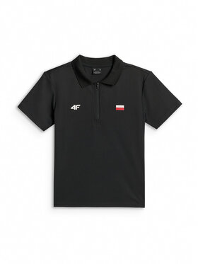 4F 4F Polo STREFA KIBICA Czarny Slim Fit