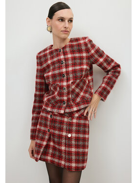 BIZUU BIZUU Marynarka SANANY CHECKED BLAZER Czerwony Standard Fit