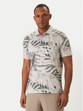 EA7 Emporio Armani EA7 Emporio Armani Тениска с яка и копчета 7M001286 AF22175 F8040 Екрю Regular Fit