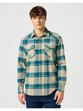 Wrangler Wrangler Koszula FLANNEL WESTERN SHIRT Beżowy Regular Fit