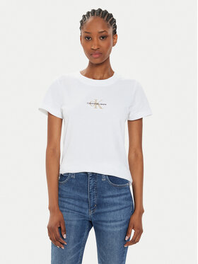 Calvin Klein Jeans Calvin Klein Jeans T-Shirt Monologo J20J223563 Biały Slim Fit