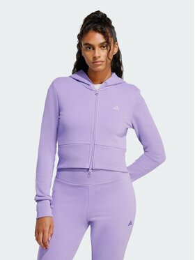 adidas adidas Bluza French Terry Fioletowy Slim Fit