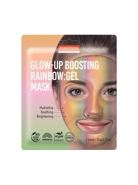 Purederm Purederm Glow-Up Boosting Rainbow wegańska hydrożelowa maska na twarz 22g Pielęgnacja na dzień