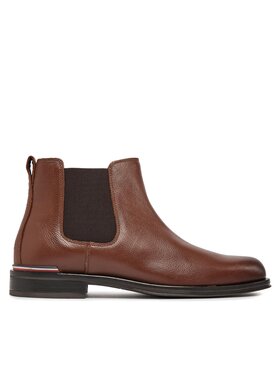 Tommy Hilfiger Tommy Hilfiger Kotníková obuv s elastickým prvkem Th Central Cc And Coin Hnědá