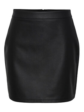 Pieces Pieces Sukňa z imitácie kože 17140265 Čierna Regular Fit