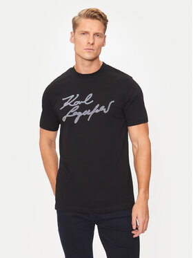 KARL LAGERFELD KARL LAGERFELD Tričko 755048 544224 Čierna Regular Fit