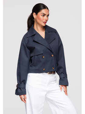 Ombre Ombre Bunda pro přechodné období OW-JANP-0135 Tmavomodrá Loose Fit