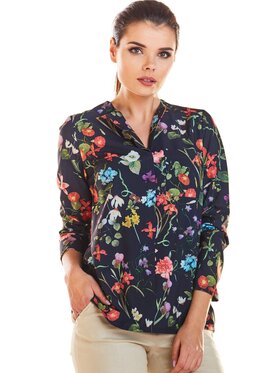 Infinite You Infinite You Bluzka M193 Granatowy Basic Fit