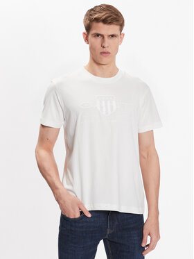 Gant Gant Majica Tonal Shield 2003140 Bela Regular Fit