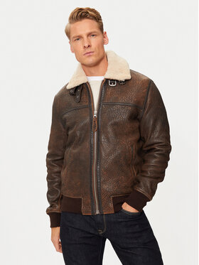 SCHOTT N.Y.C. SCHOTT N.Y.C. Odinė striukė LCBOMBARDIER Ruda Regular Fit