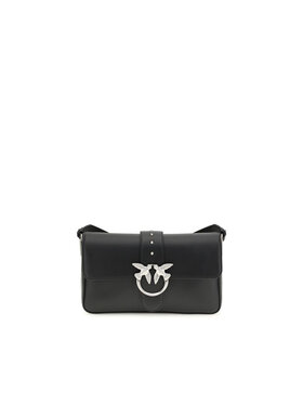 PINKO PINKO Torebka Black Leather Shoulder Czarny