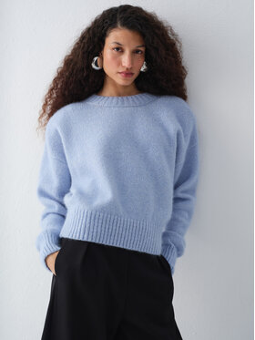 La Mania La Mania Sweter THEIA Niebieski jasny Basic Fit