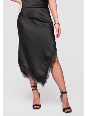 Ombre Ombre Spódnica midi OW-GL-E0003 Czarny A-Line Fit