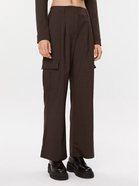 Birgitte Herskind Birgitte Herskind Kalhoty z materiálu Louise 4905519 Hnědá Relaxed Fit