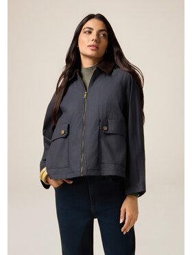 Oltre Oltre Cappotto 8150J000219N034 Blu Boxy Fit