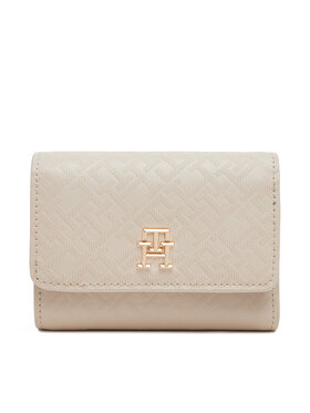 Tommy Hilfiger Tommy Hilfiger Portofel Mare de Damă Th Distinct Trifold Wallet Mono AW0AW17257 Écru