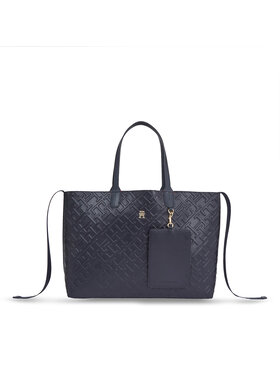 Tommy Hilfiger Tommy Hilfiger Borsetta Iconic Tommy Tote Mono AW0AW15572 Blu scuro