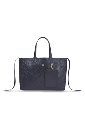 Tommy Hilfiger Tommy Hilfiger Soma Iconic Tommy Tote Mono AW0AW15572 Tumši zils