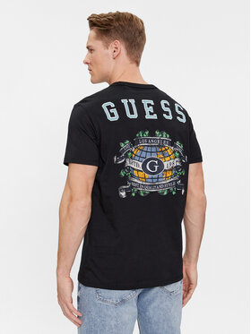 Guess Majica Ss Cn Guess Planisph M4RI11 I3Z14 Črna Regular Fit