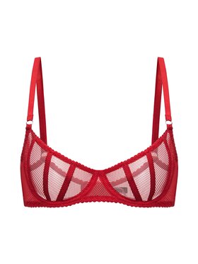 Merci Lingerie Merci Lingerie Biustonosz balkonetka EB02RP03D Czerwony