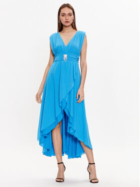 ViCOLO ViCOLO Koktejlové šaty TE0064 Modrá Regular Fit