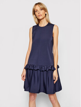 Victoria Victoria Beckham Victoria Victoria Beckham Φόρεμα καθημερινό Stretch Faille 2221WDR002556C Σκούρο μπλε Relaxed Fit