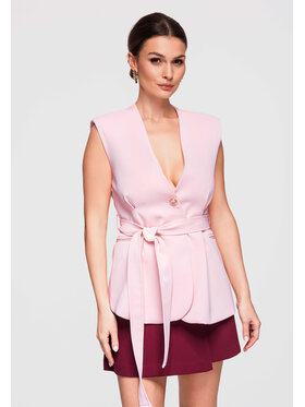 Ombre Ombre Kamizelka OW-VE-E0001 Różowy Slim Fit