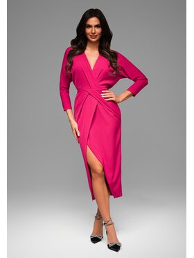 Ombre Ombre Sukienka wieczorowa LA-OM-DLR093 Różowy Regular Fit