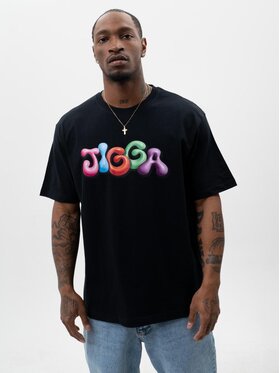 Jigga Wear Jigga Wear T-Shirt Koszulka Z Krótkim Rękawem Oversize Męska Czarna Jigga Wear Colorfull L Czarny Oversize