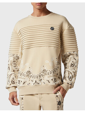 PHILIPP PLEIN PHILIPP PLEIN Mikina 2573 Béžová Regular Fit